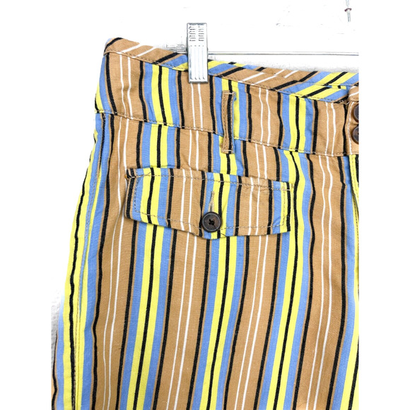 Hei Hei Shorts Size Large 10/12 (See Desc) Yellow Tan Stripe Anthro Boho Utlity - Picture 6 of 10